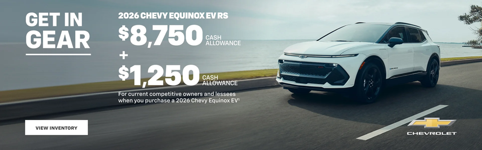2026 Chevy Equinox EV RS. $10,000 Total Cash Allowance. That